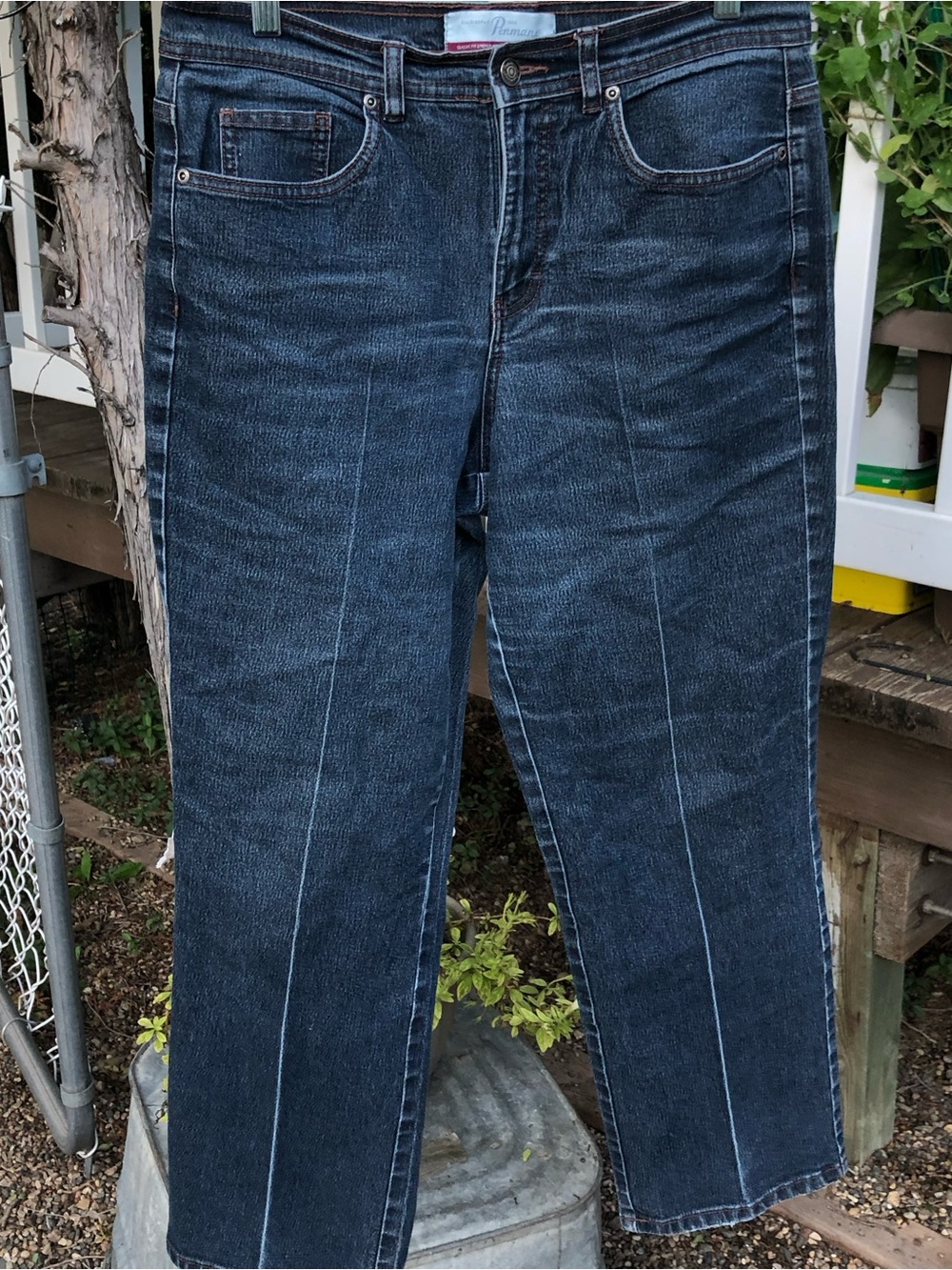 90s Y2K Penmans Classic Fit Stretch Dark Blue Wash Jeans Clean Straight Leg